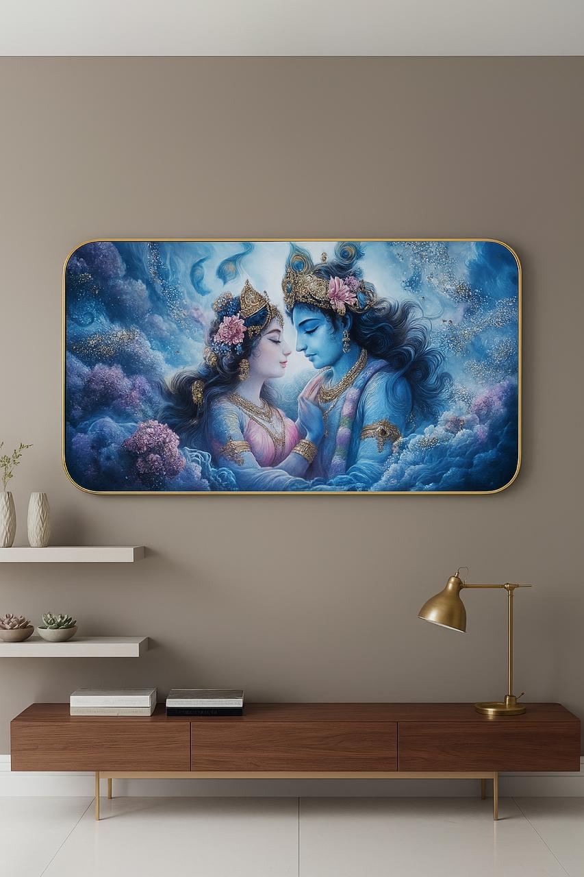 Radha Krishna Frameless Wall Art