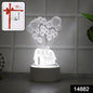 3d Illusion Led Night Lamp With House And Balloons Design